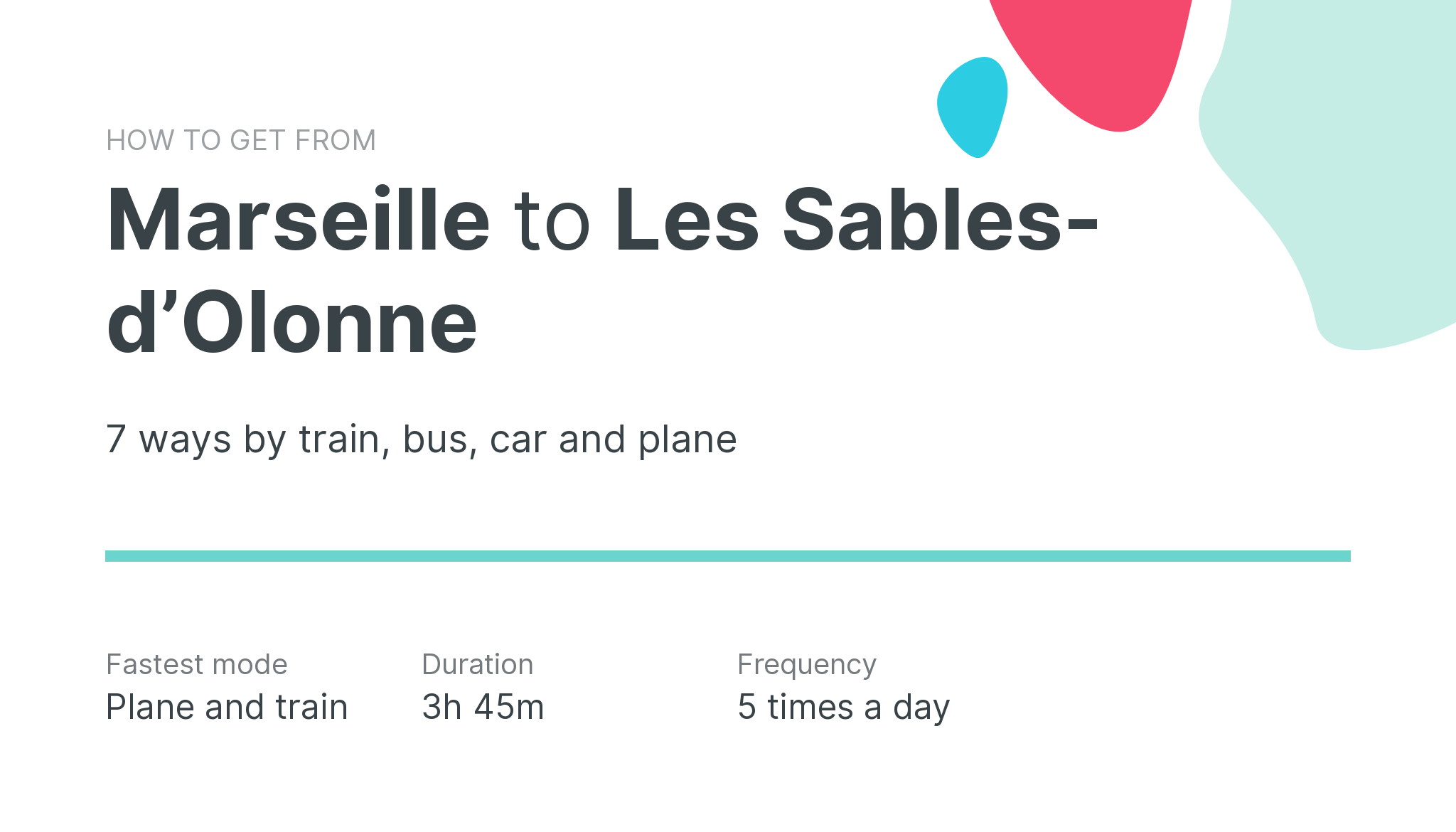 How do I get from Marseille to Les Sables-dʼOlonne