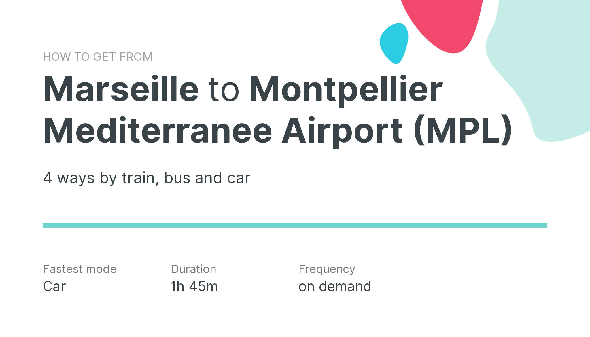 How do I get from Marseille to Montpellier Mediterranee Airport (MPL)