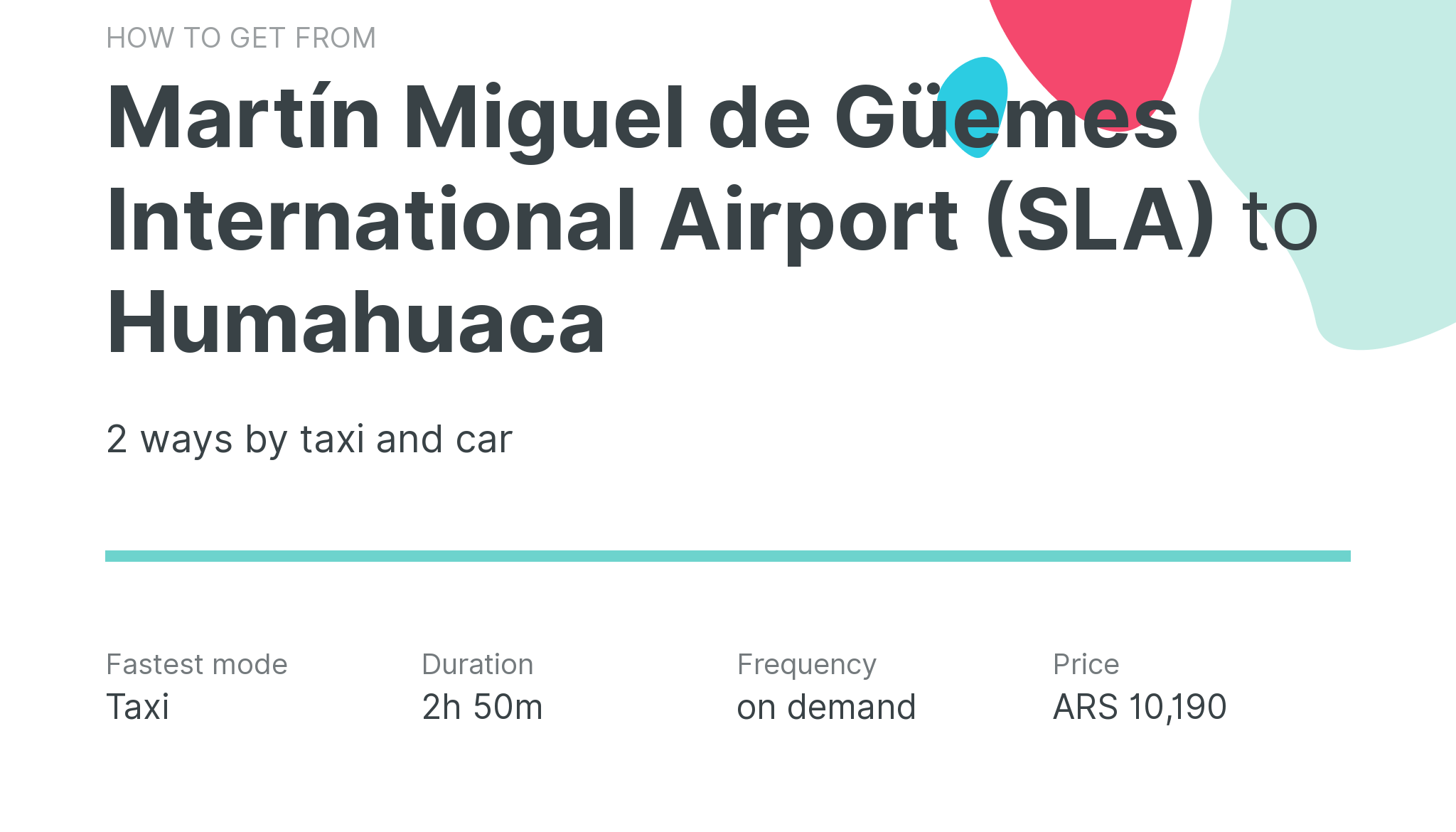 How do I get from Martín Miguel de Güemes International Airport (SLA) to Humahuaca