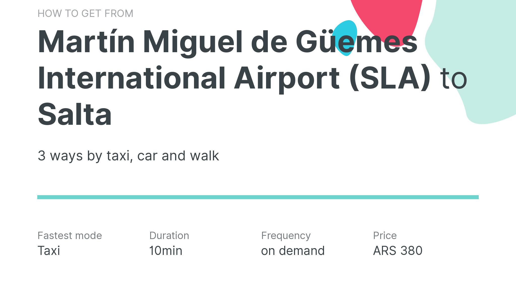 How do I get from Martín Miguel de Güemes International Airport (SLA) to Salta