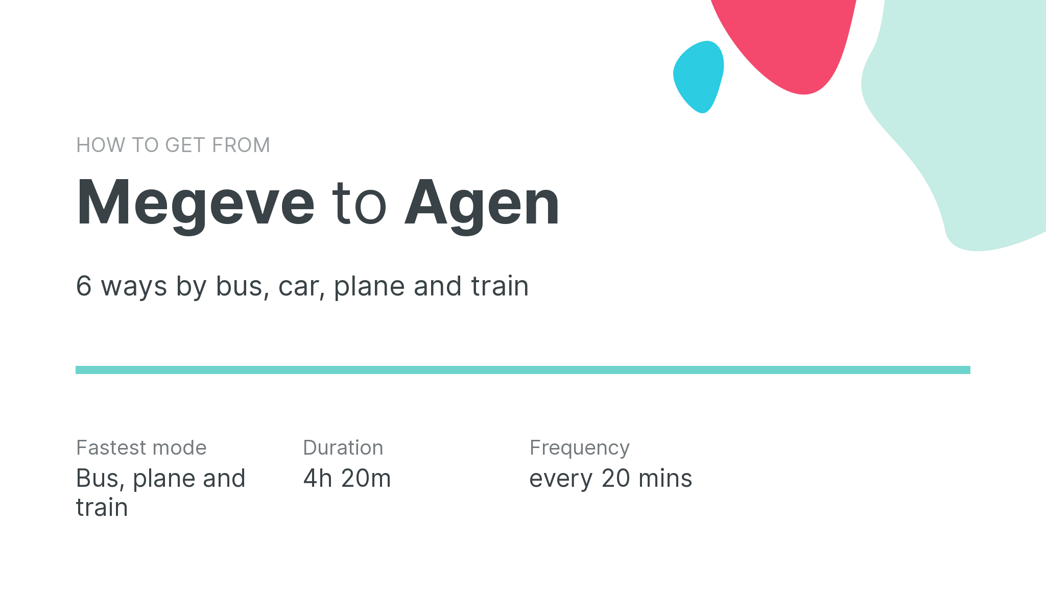 How do I get from Megeve to Agen