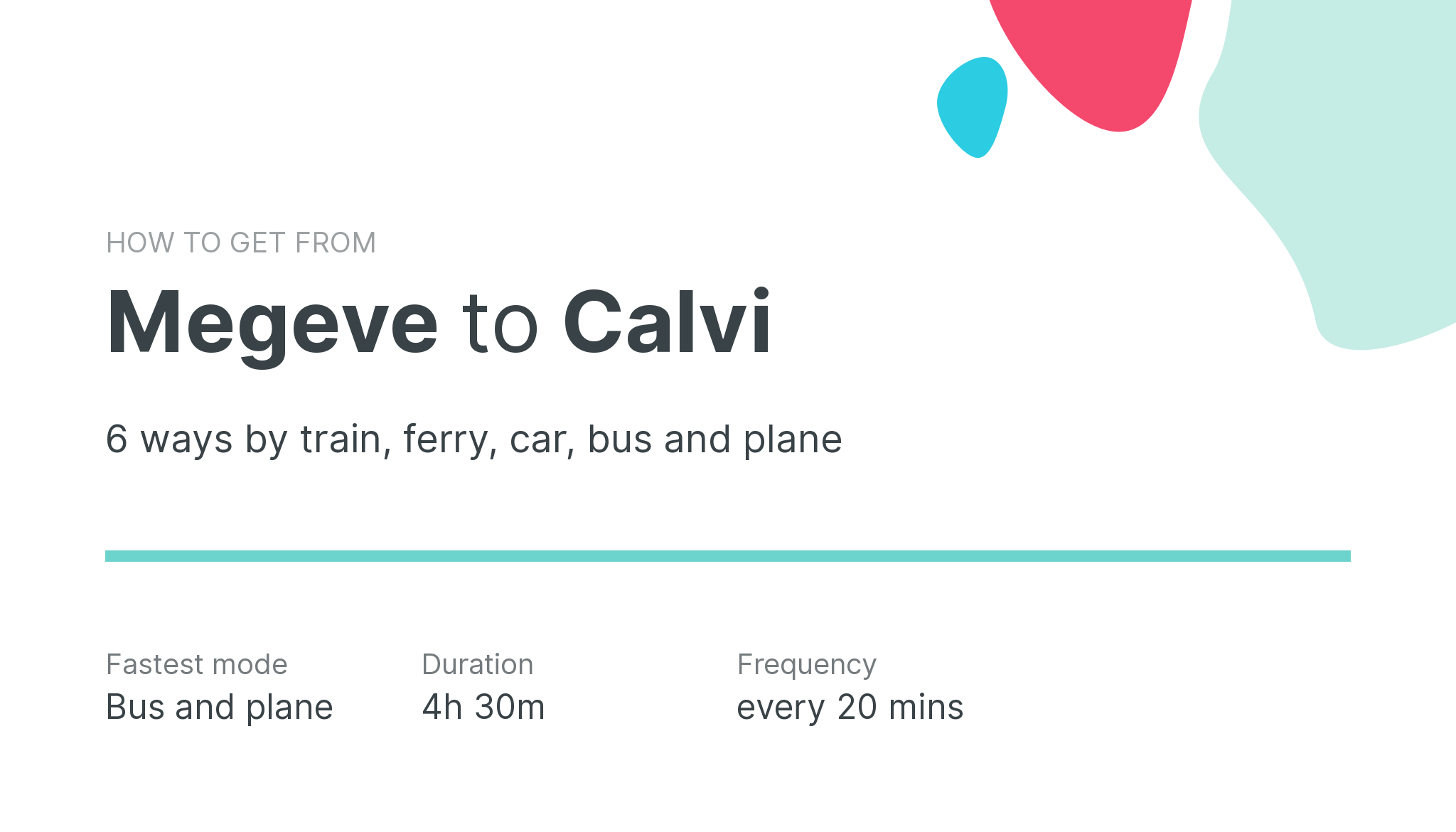 How do I get from Megeve to Calvi