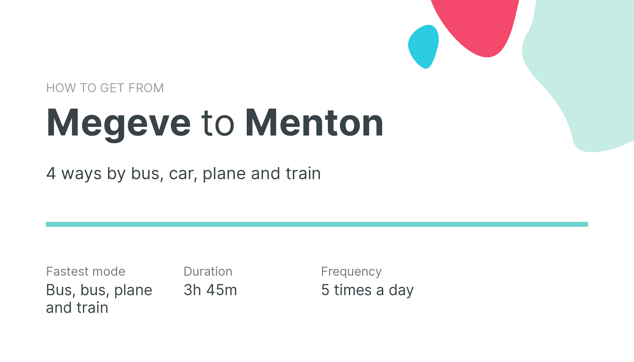 How do I get from Megeve to Menton