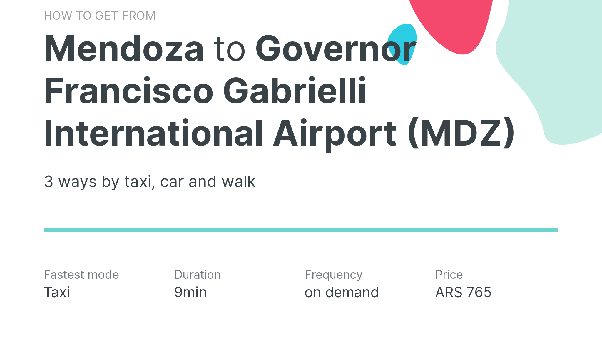 How do I get from Mendoza to Governor Francisco Gabrielli International Airport (MDZ)
