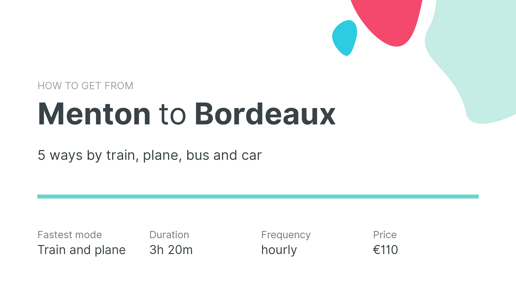 How do I get from Menton to Bordeaux
