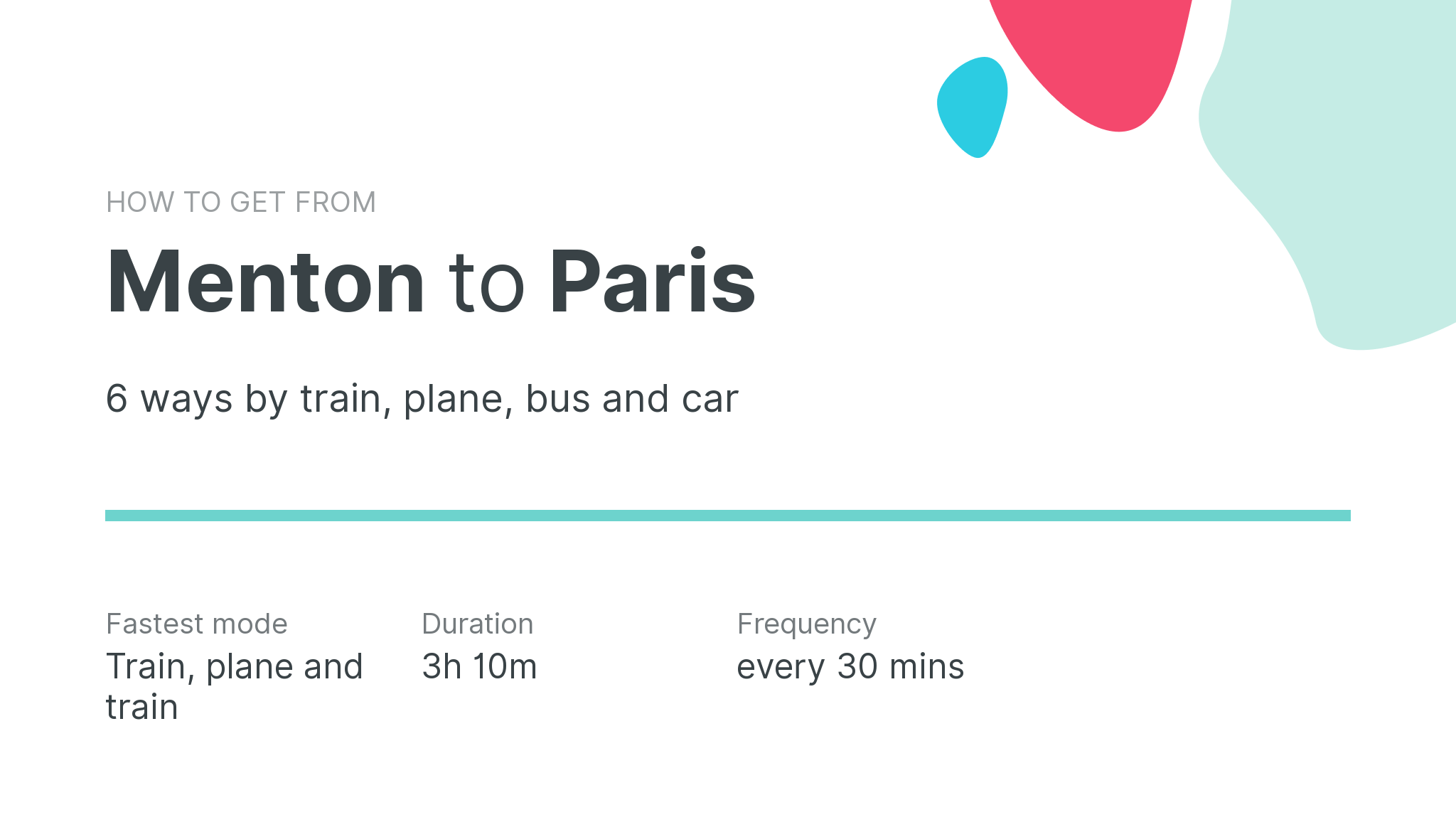 How do I get from Menton to Paris