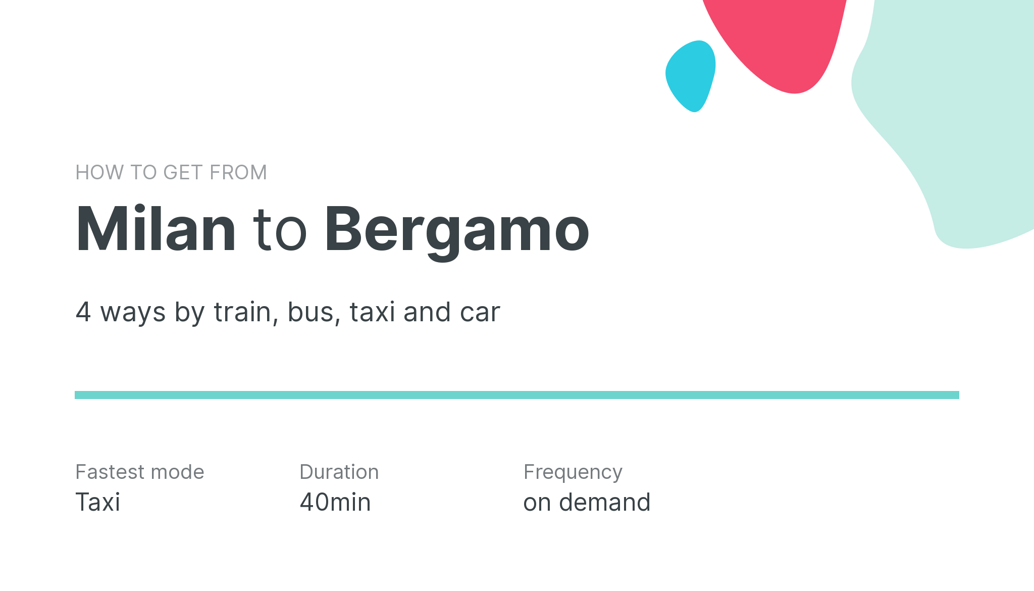 How do I get from Milan to Bergamo