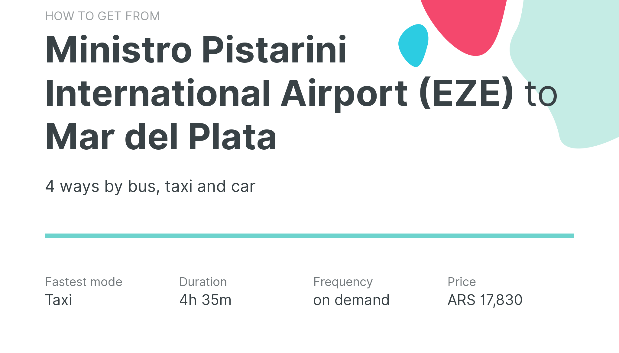 How do I get from Ministro Pistarini International Airport (EZE) to Mar del Plata