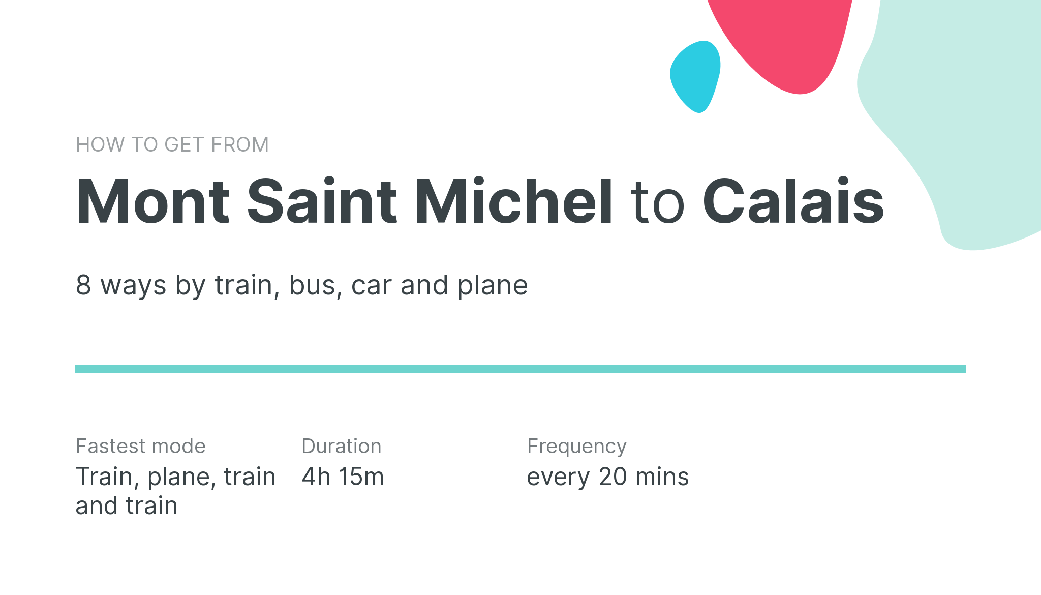 How do I get from Mont Saint Michel to Calais