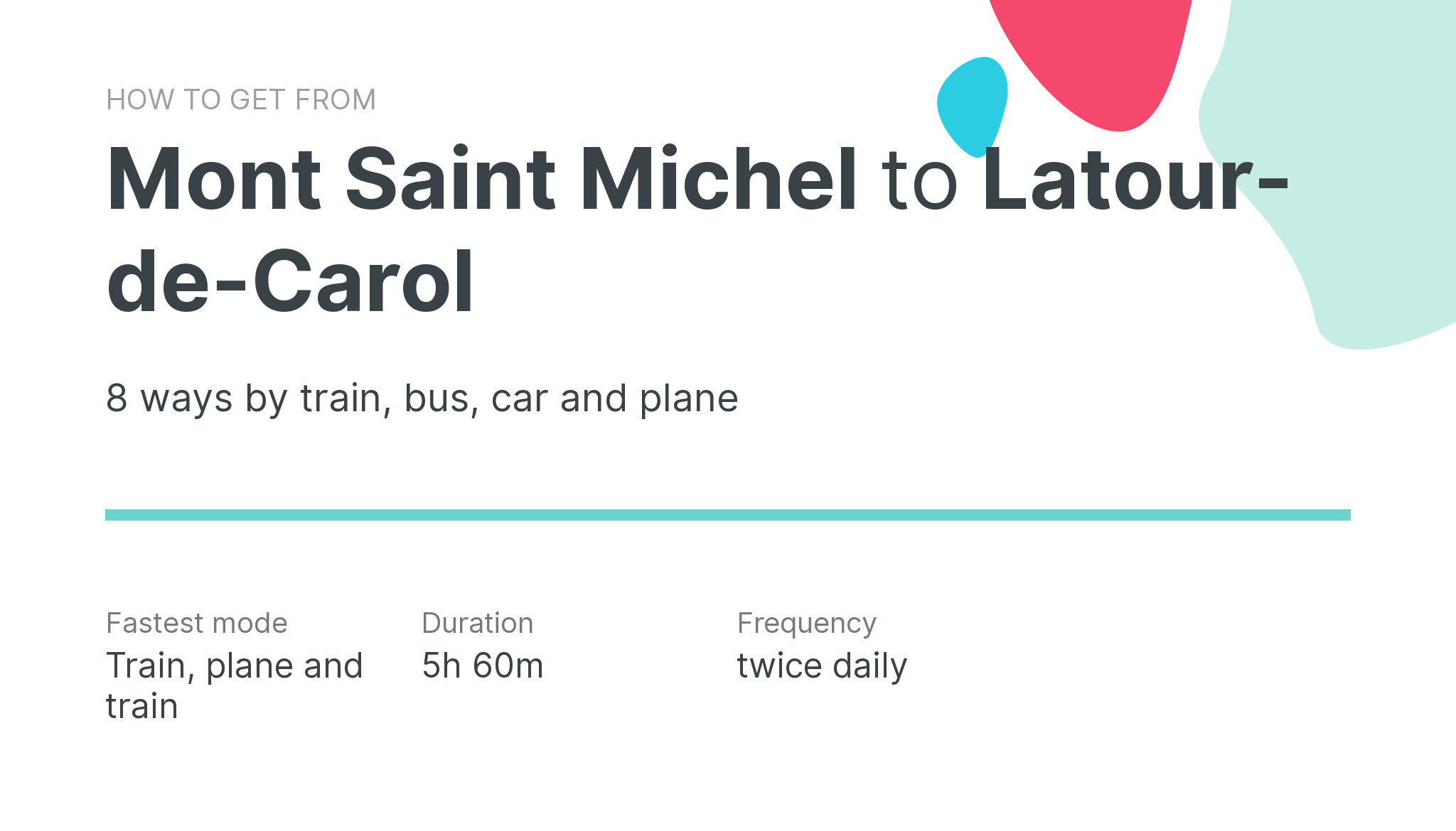 How do I get from Mont Saint Michel to Latour-de-Carol
