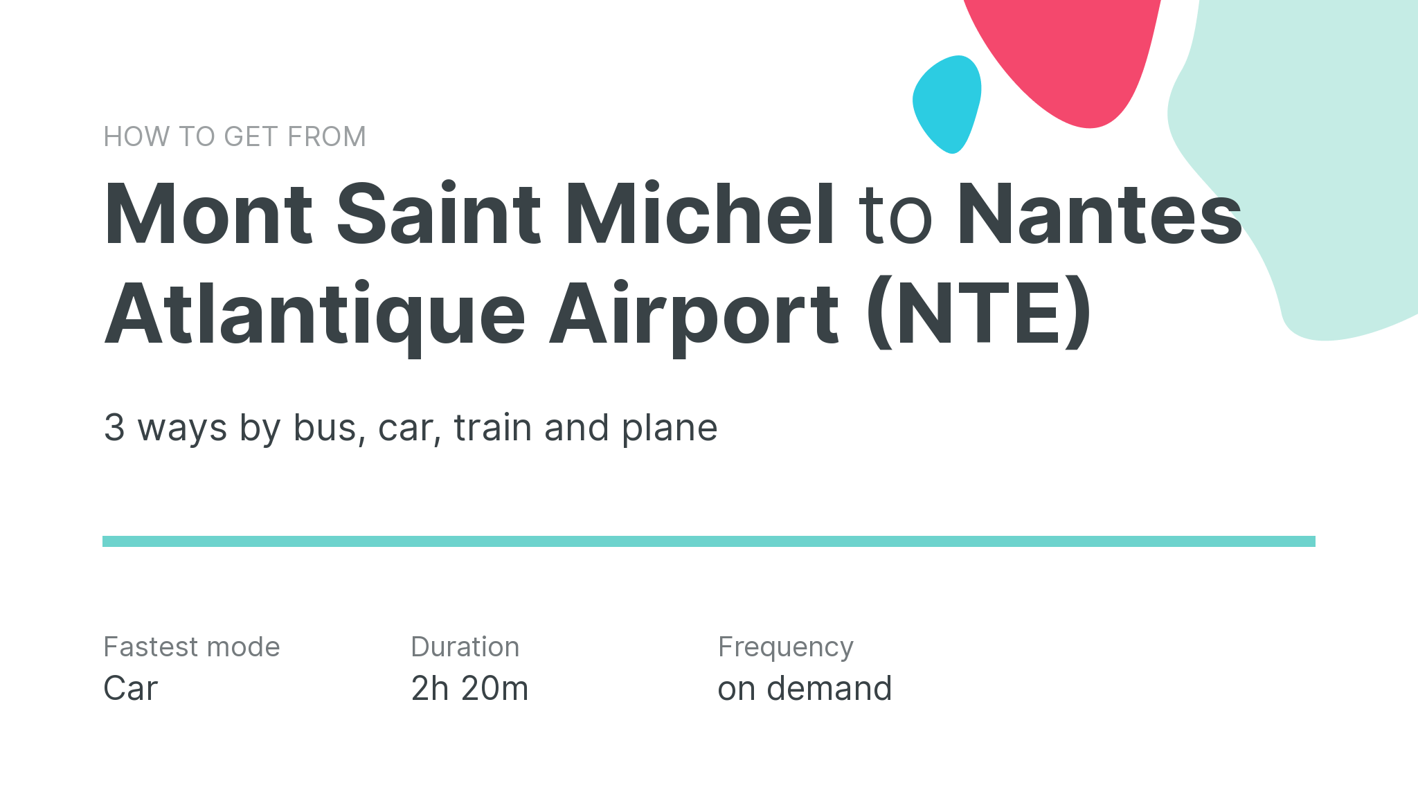 How do I get from Mont Saint Michel to Nantes Atlantique Airport (NTE)
