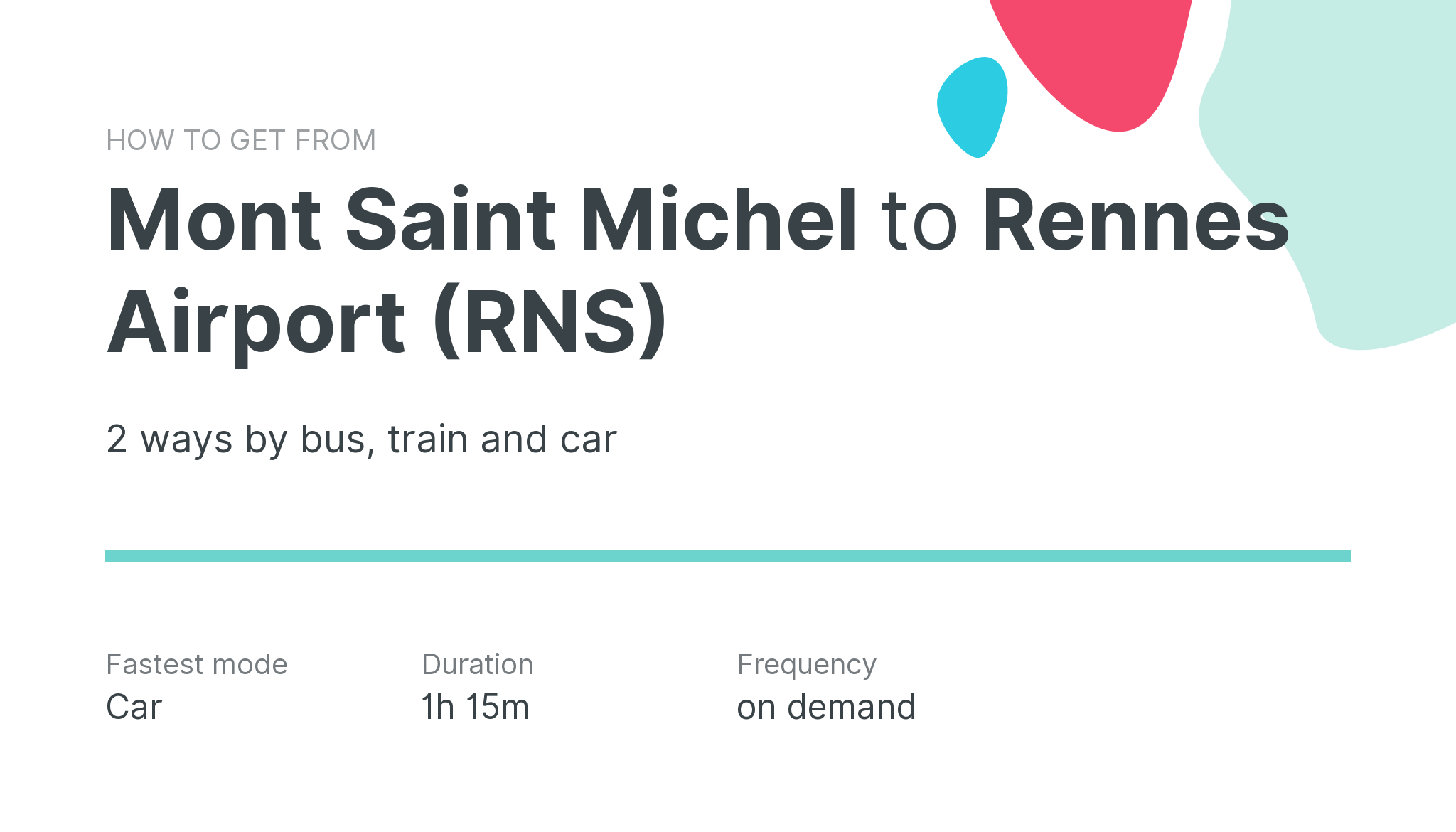 How do I get from Mont Saint Michel to Rennes Airport (RNS)