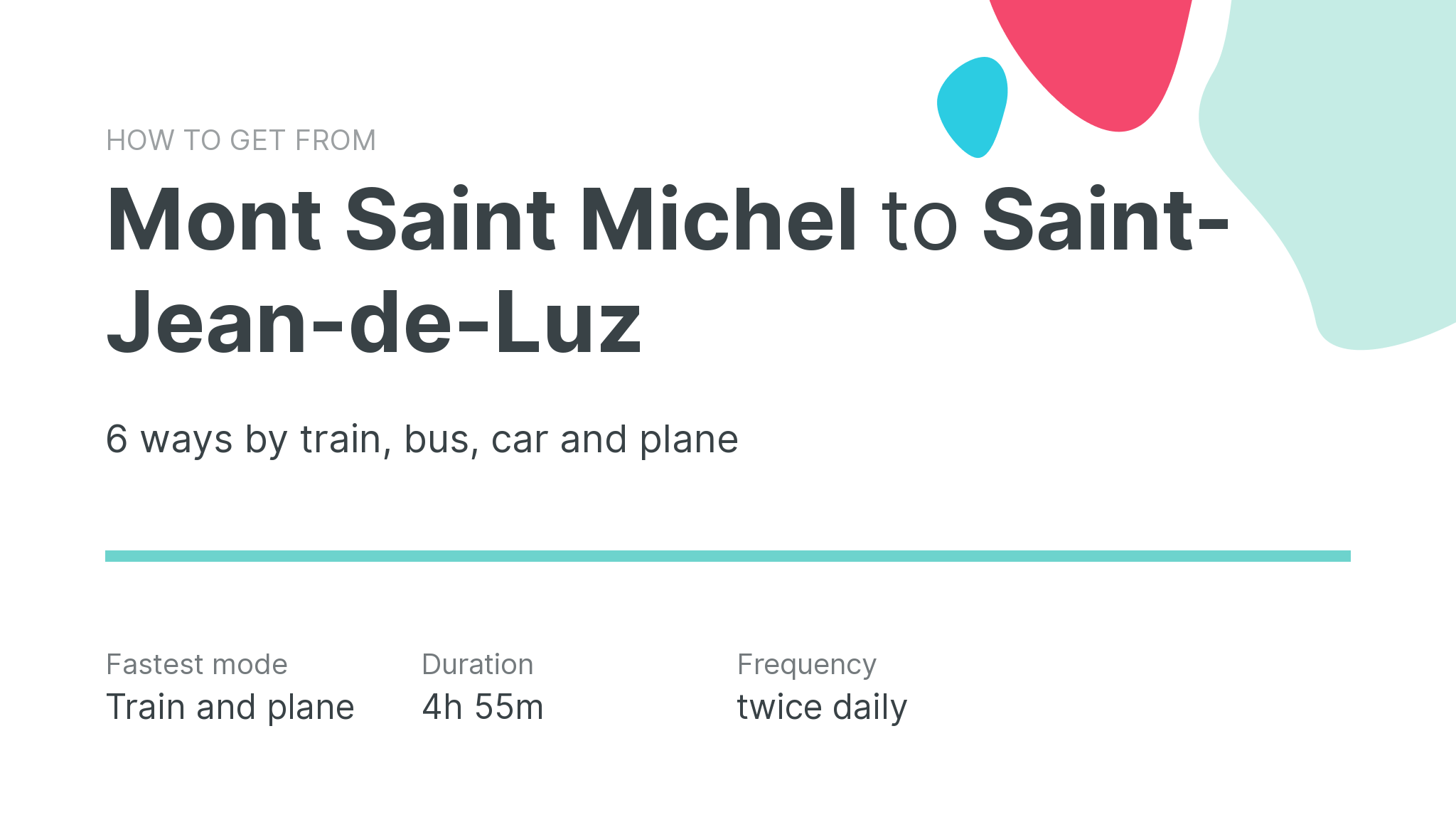 How do I get from Mont Saint Michel to Saint-Jean-de-Luz