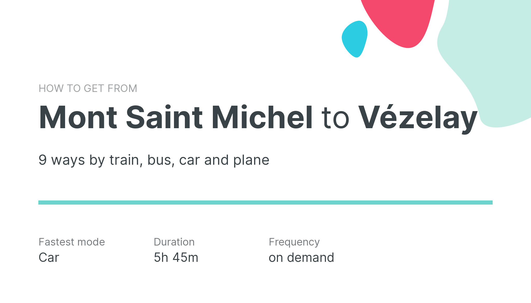 How do I get from Mont Saint Michel to Vézelay