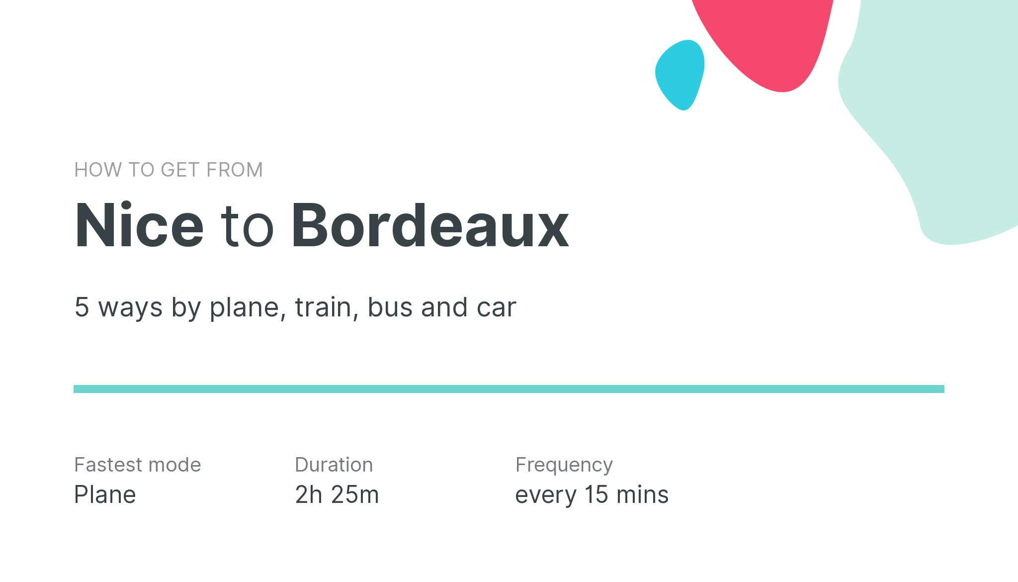 How do I get from Nice to Bordeaux