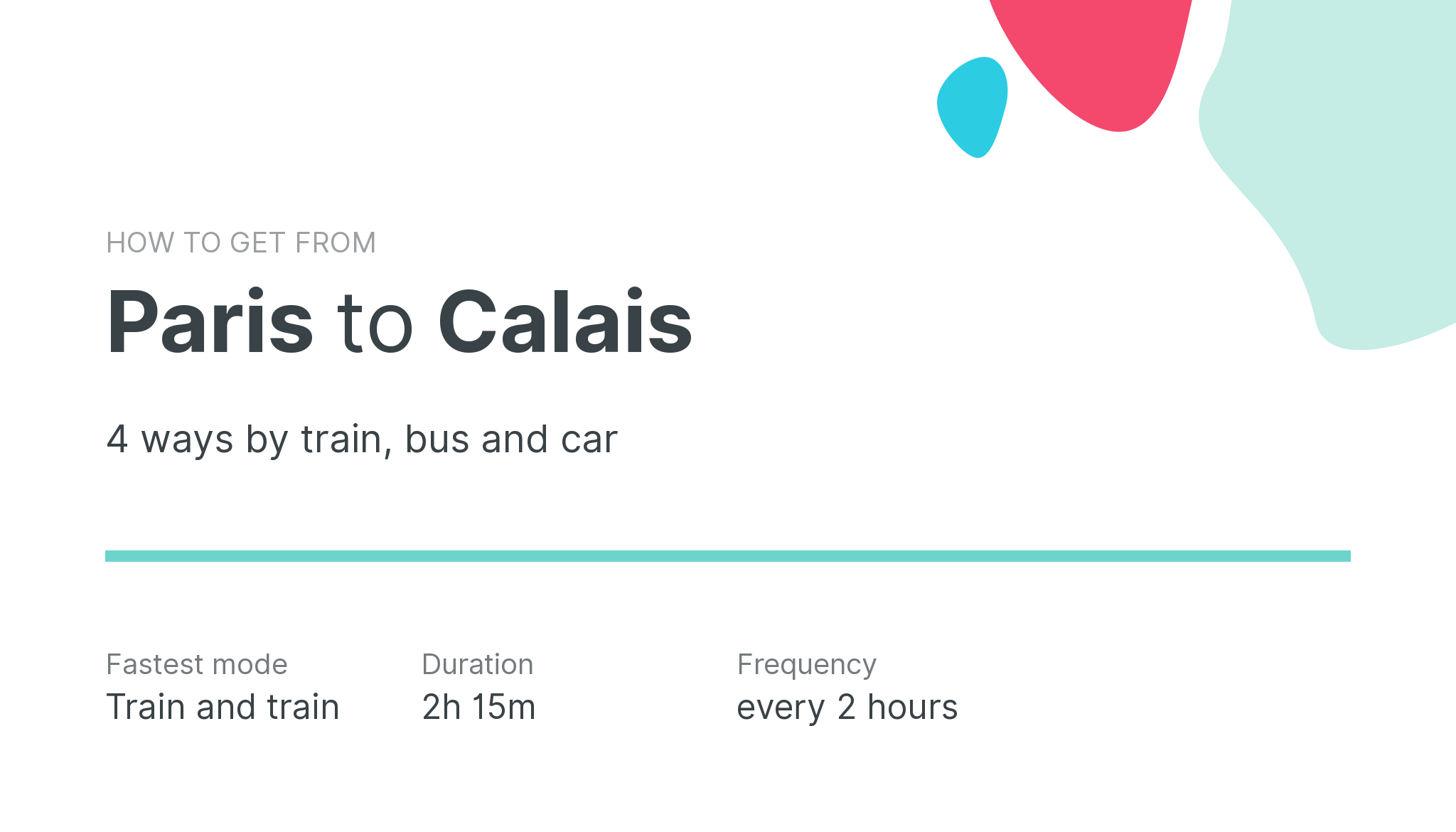 How do I get from Paris to Calais