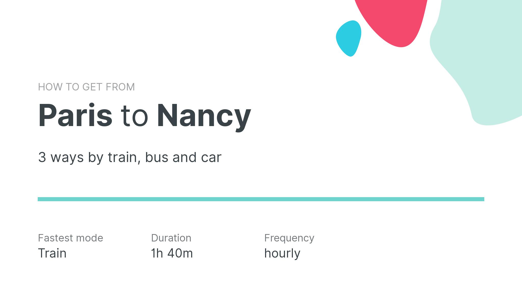How do I get from Paris to Nancy