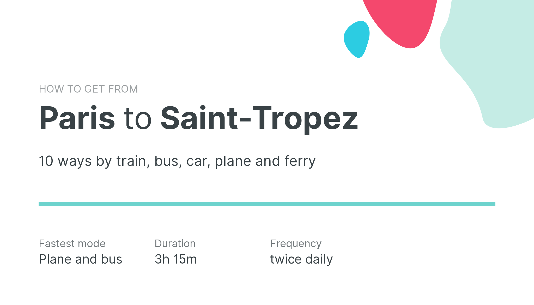 How do I get from Paris to Saint-Tropez