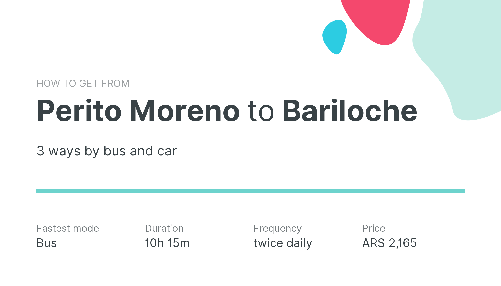 How do I get from Perito Moreno to Bariloche