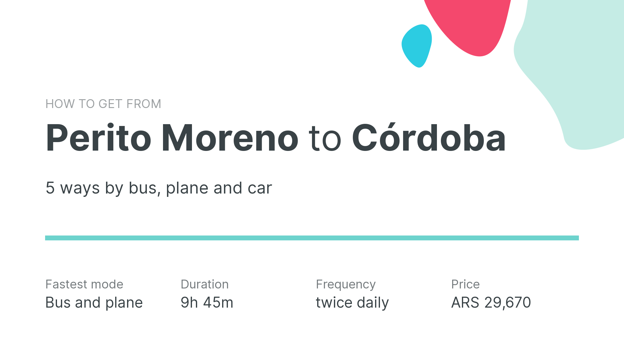 How do I get from Perito Moreno to Córdoba