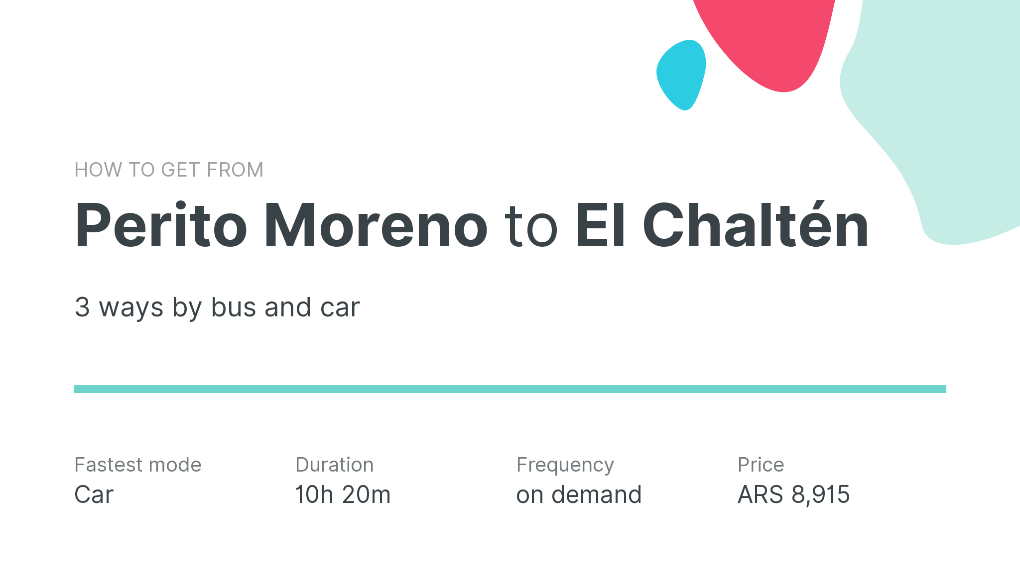 How do I get from Perito Moreno to El Chaltén