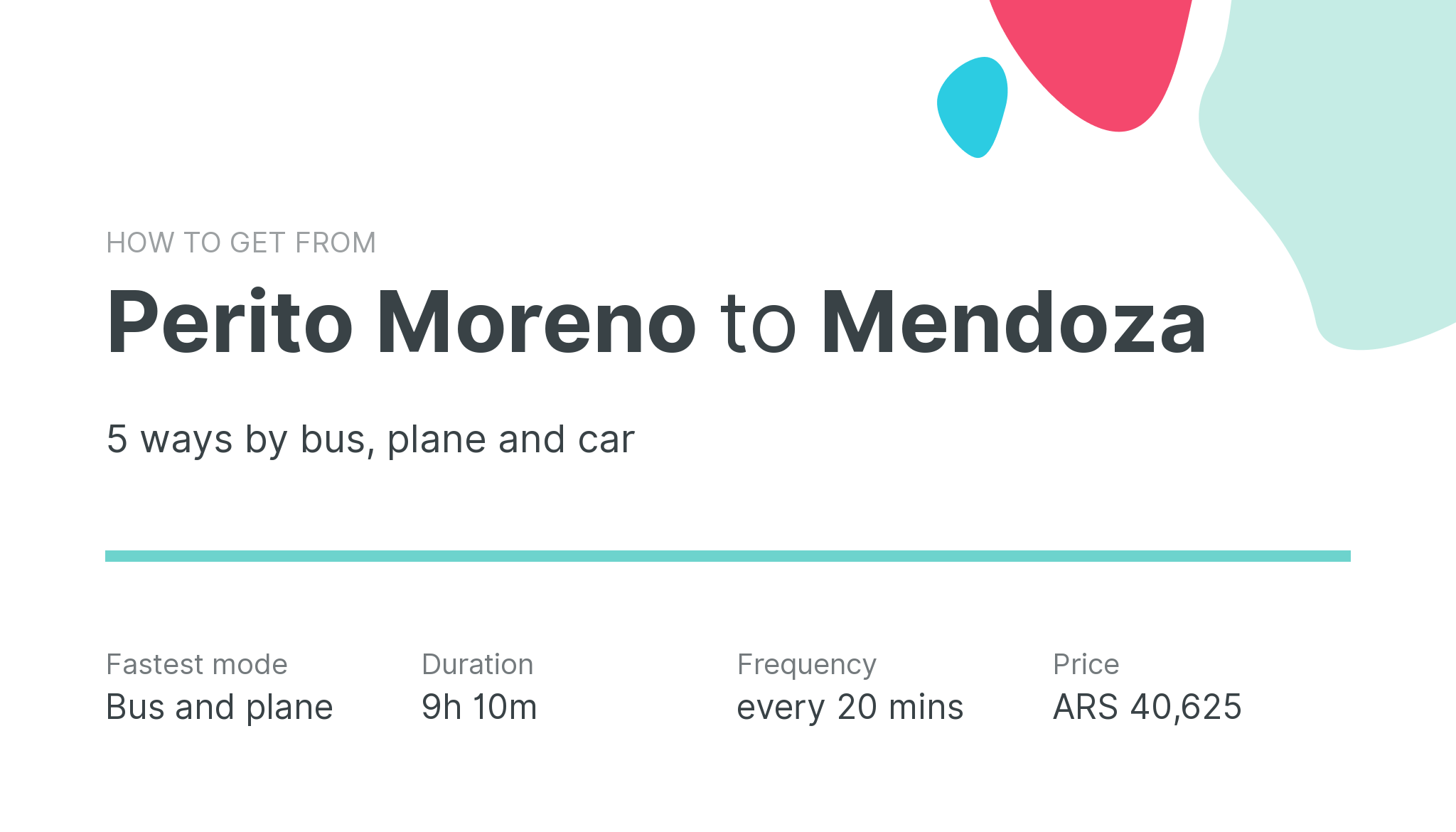 How do I get from Perito Moreno to Mendoza