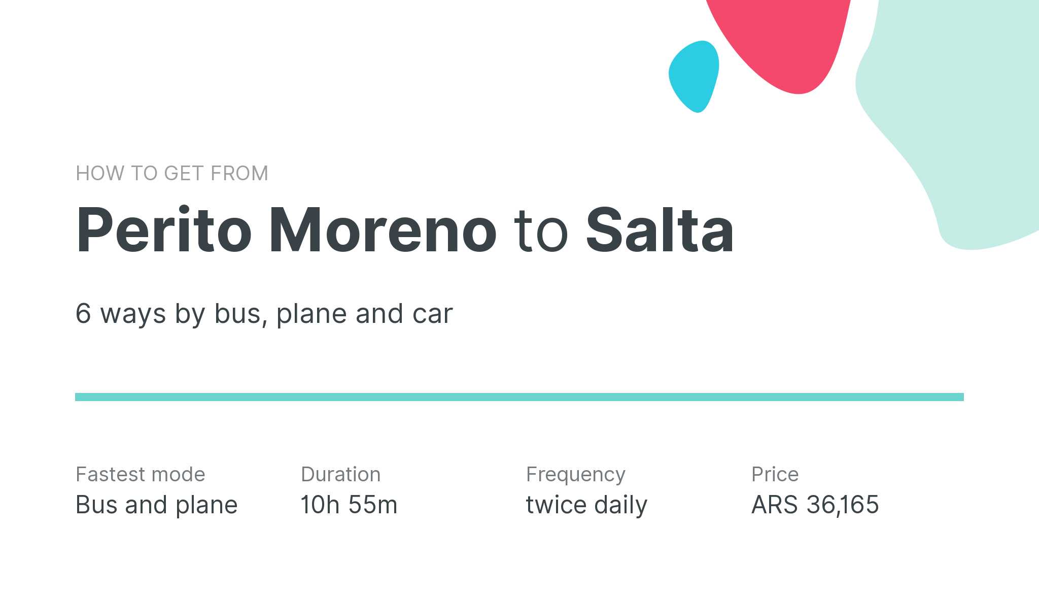 How do I get from Perito Moreno to Salta