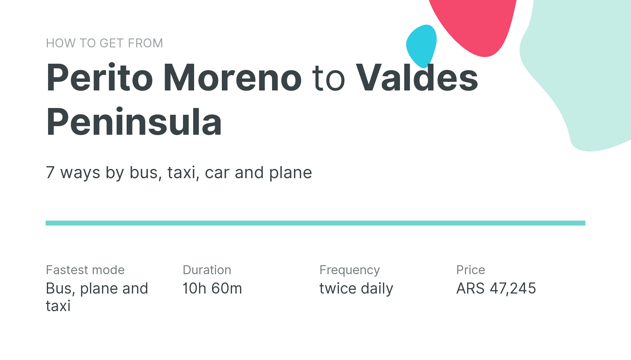 How do I get from Perito Moreno to Valdes Peninsula