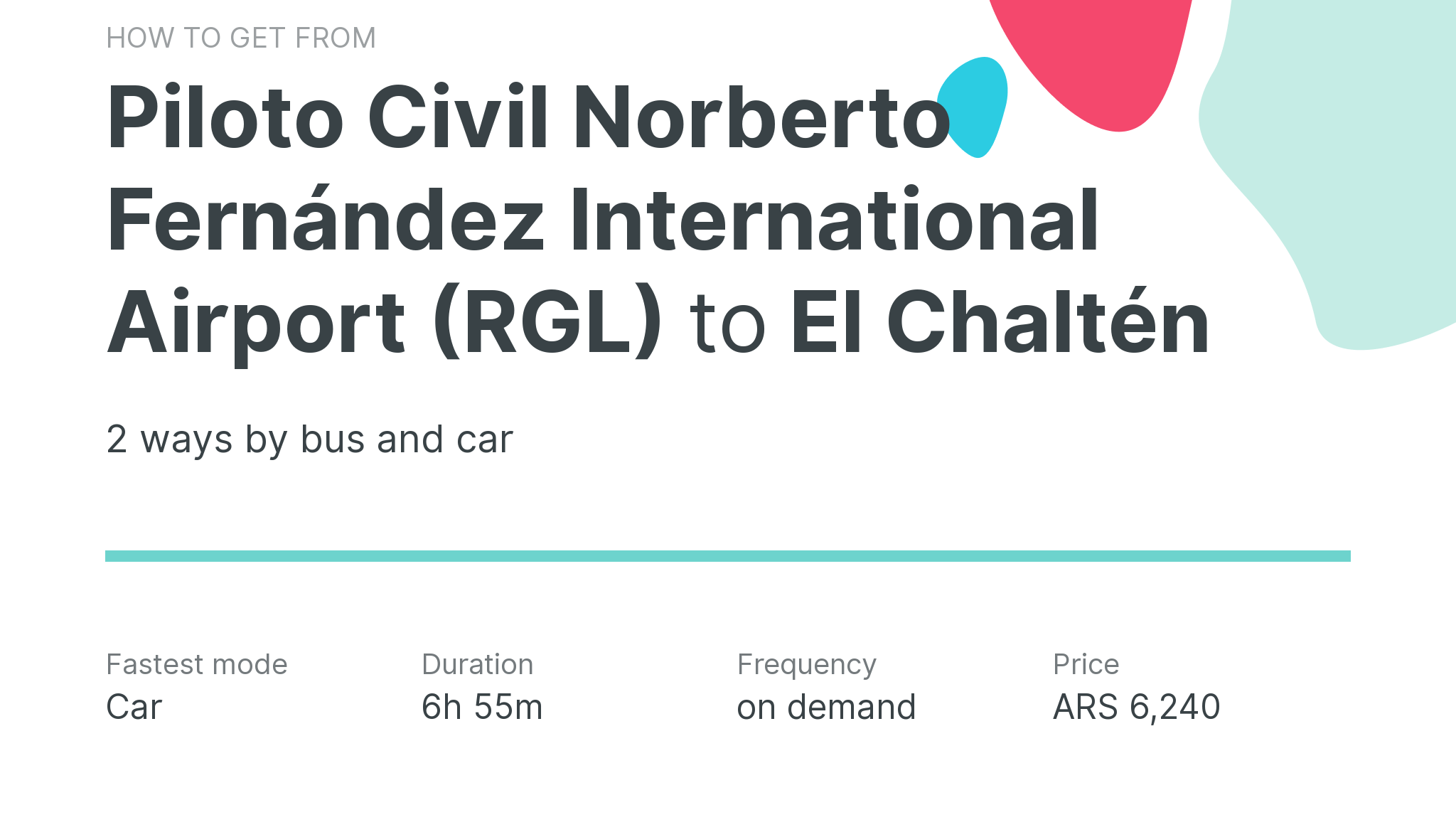 How do I get from Piloto Civil Norberto Fernández International Airport (RGL) to El Chaltén
