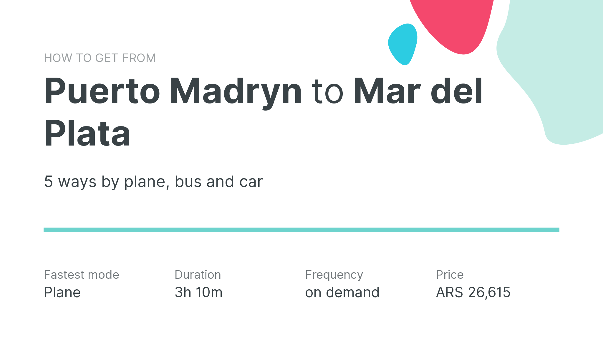 How do I get from Puerto Madryn to Mar del Plata