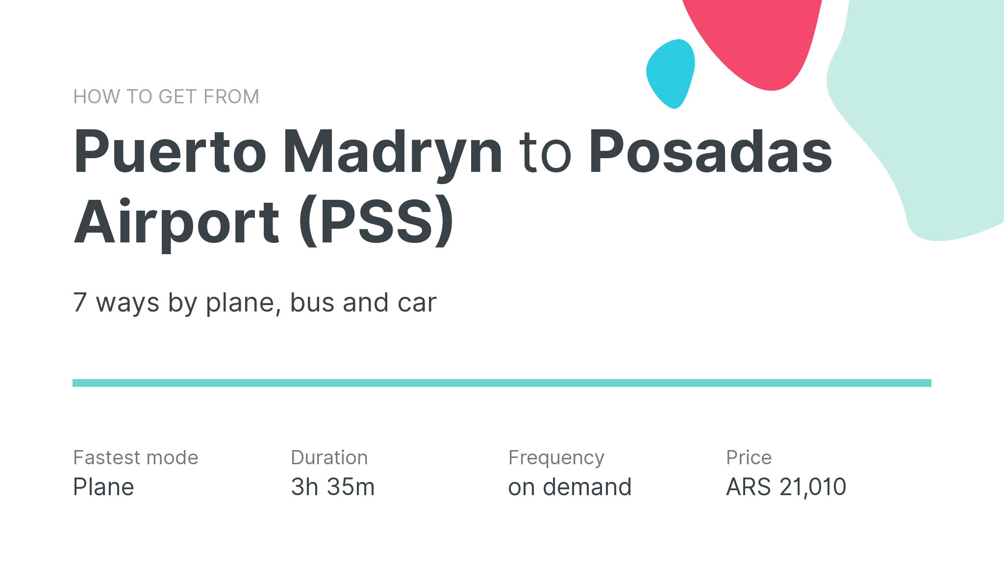 How do I get from Puerto Madryn to Posadas Airport (PSS)