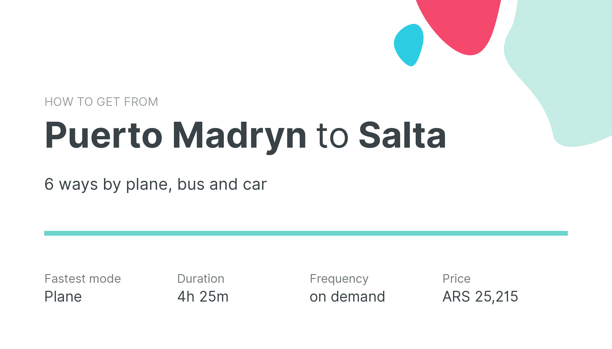 How do I get from Puerto Madryn to Salta