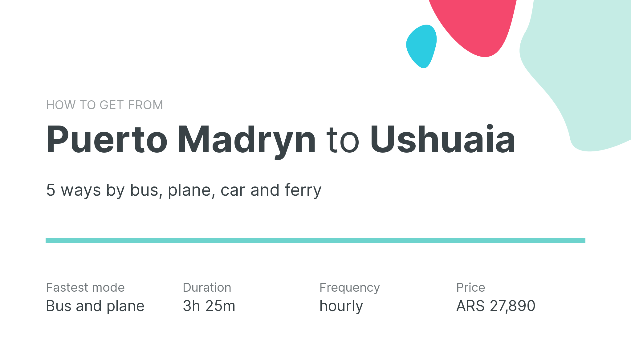 How do I get from Puerto Madryn to Ushuaia