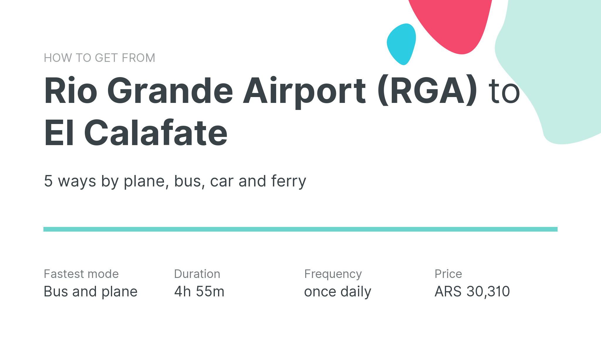 How do I get from Rio Grande Airport (RGA) to El Calafate