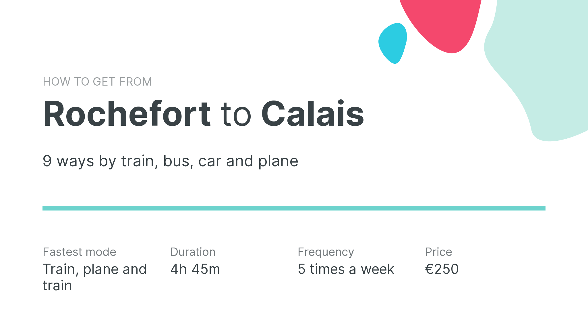 How do I get from Rochefort to Calais