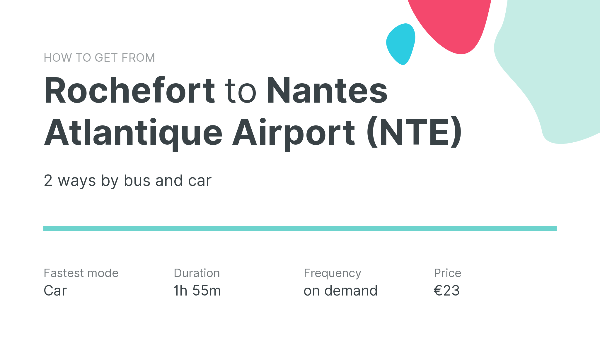 How do I get from Rochefort to Nantes Atlantique Airport (NTE)