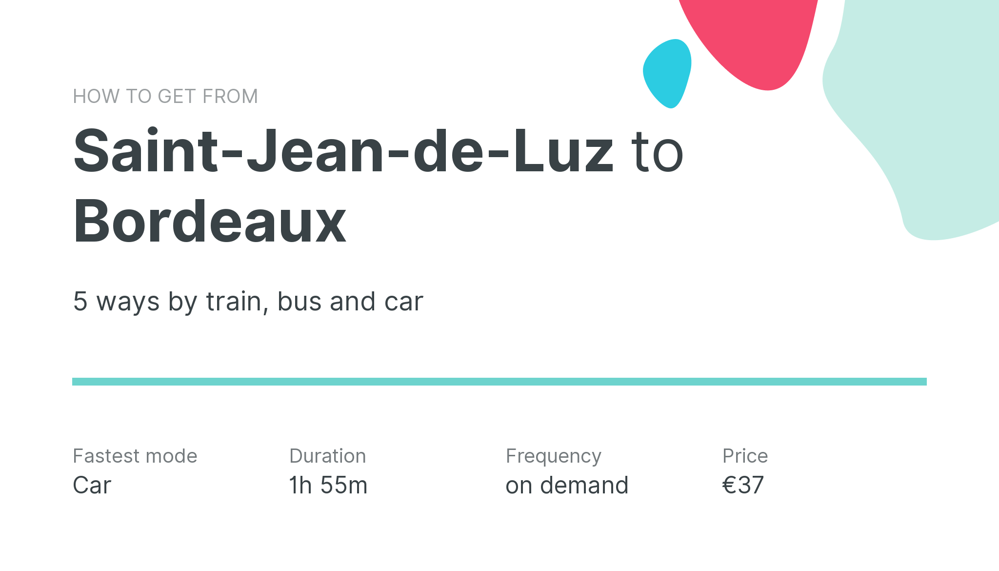 How do I get from Saint-Jean-de-Luz to Bordeaux