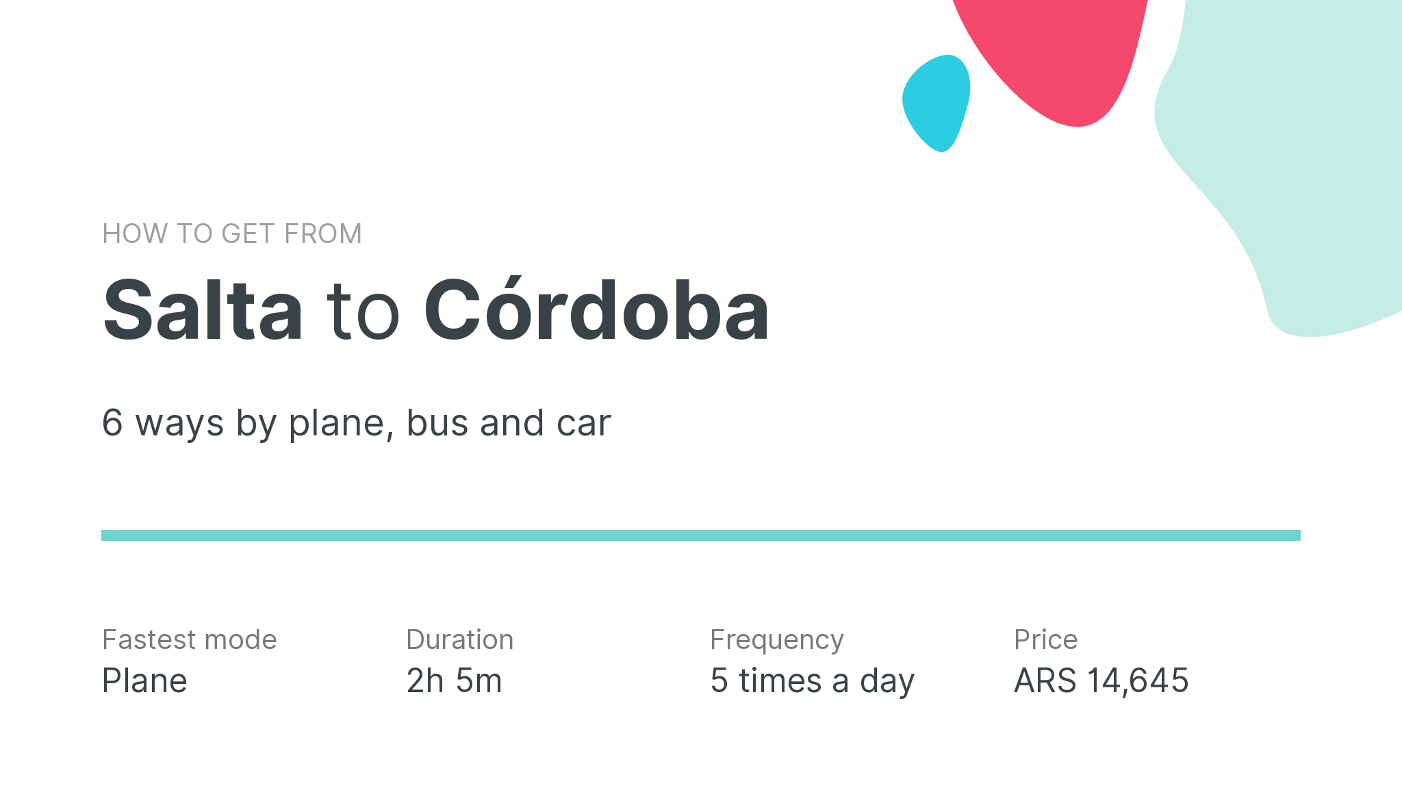 How do I get from Salta to Córdoba