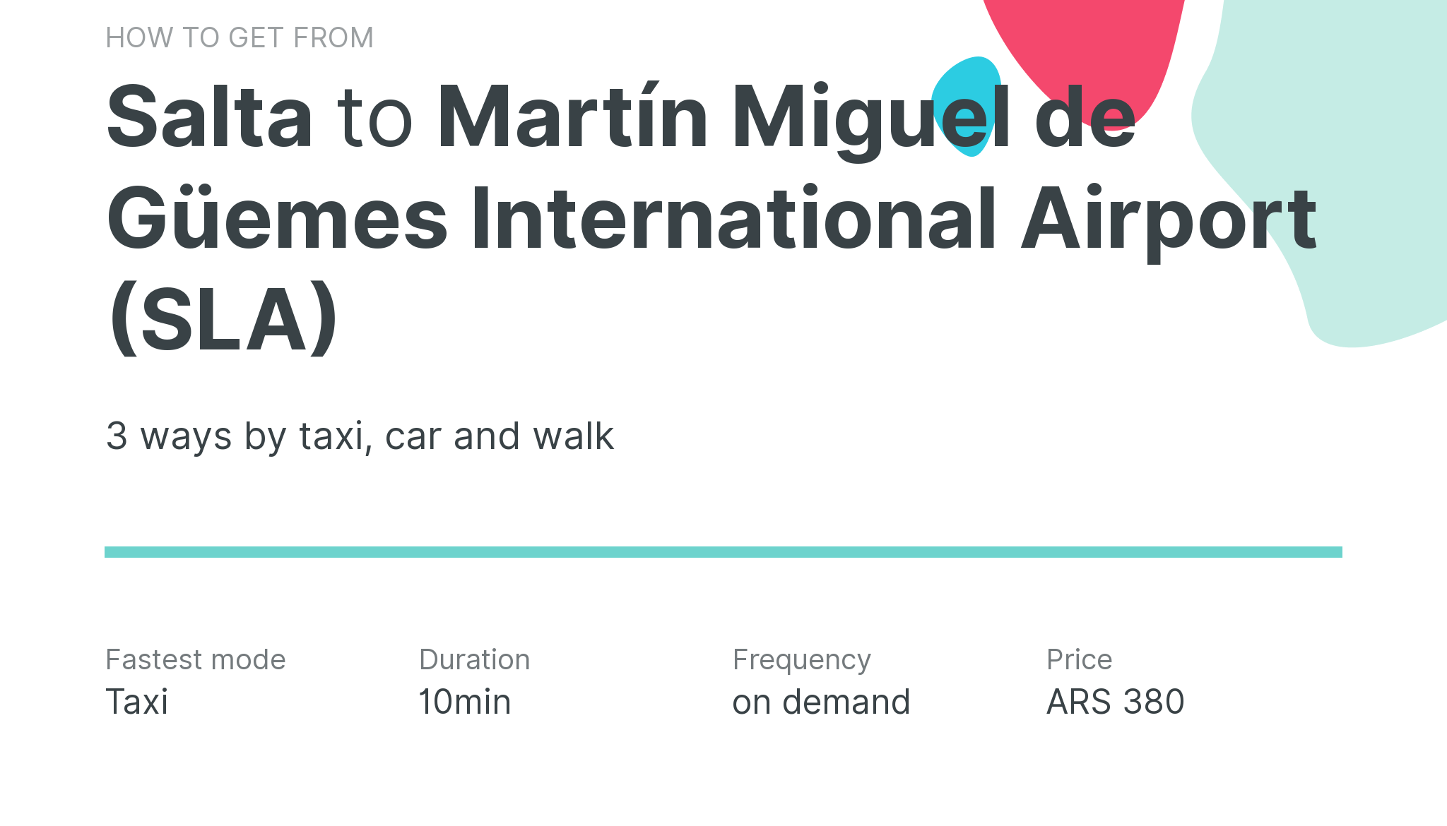 How do I get from Salta to Martín Miguel de Güemes International Airport (SLA)