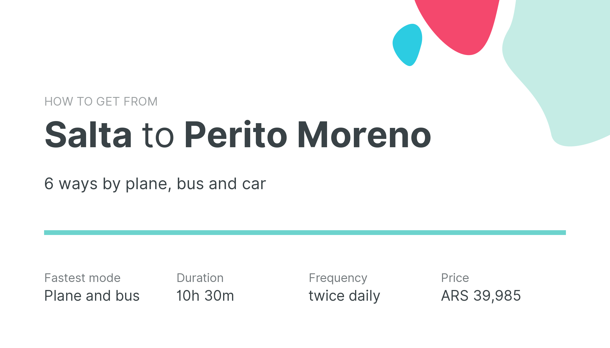 How do I get from Salta to Perito Moreno