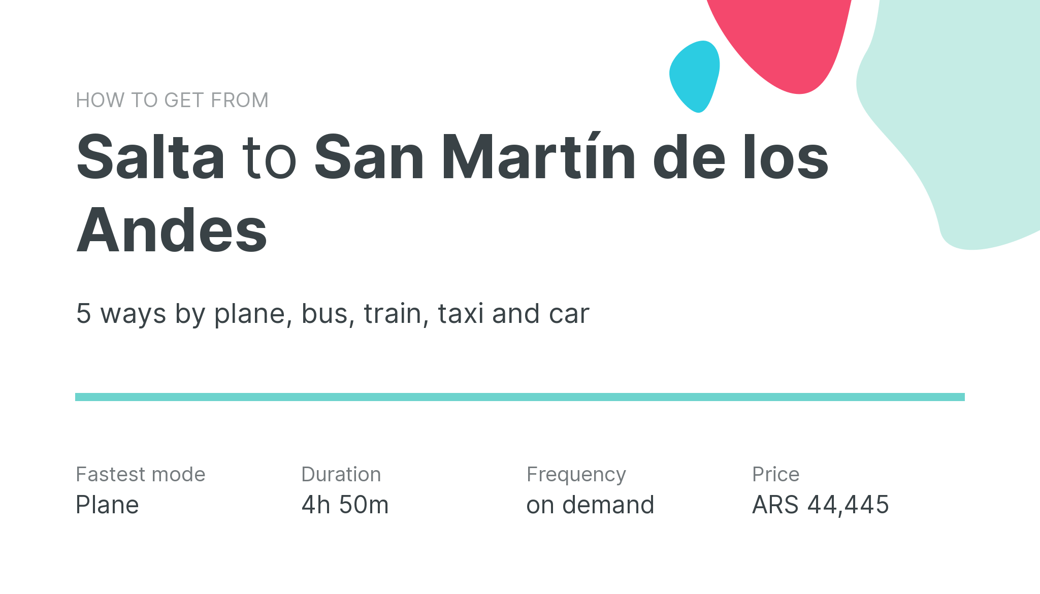 How do I get from Salta to San Martín de los Andes