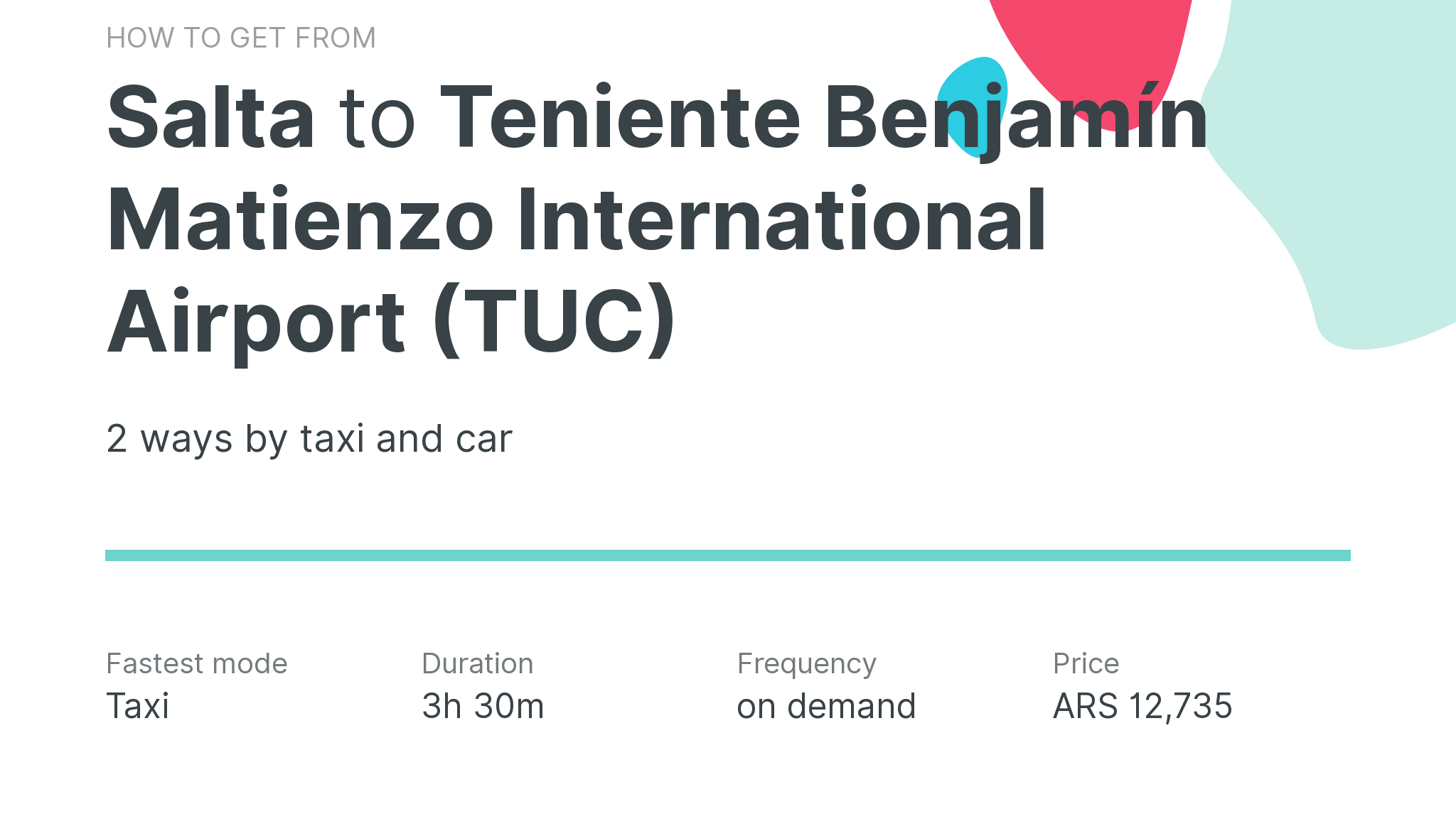 How do I get from Salta to Teniente Benjamín Matienzo International Airport (TUC)