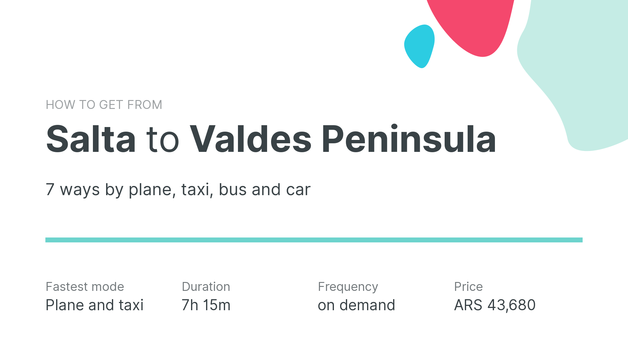 How do I get from Salta to Valdes Peninsula