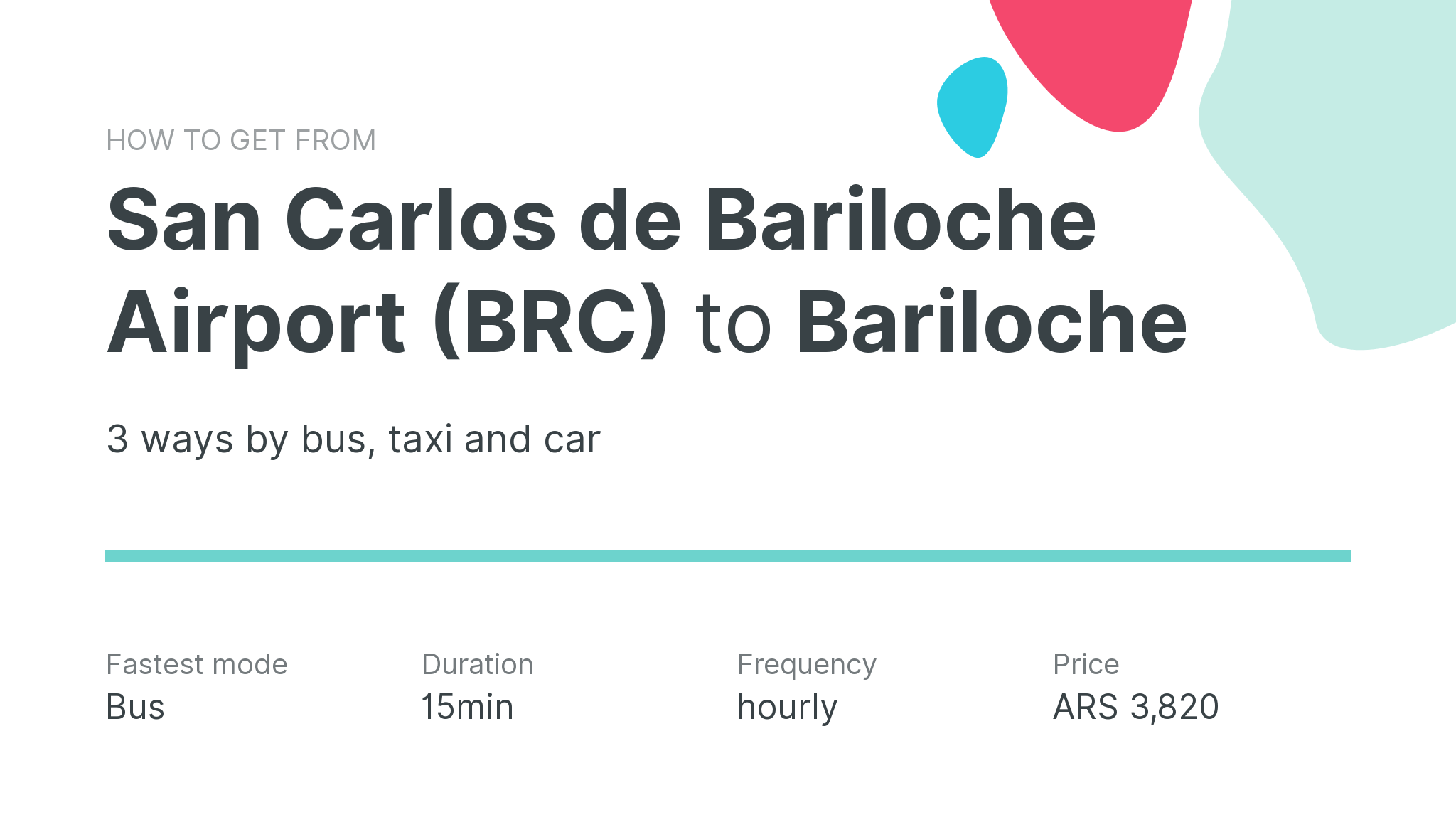 How do I get from San Carlos de Bariloche Airport (BRC) to Bariloche