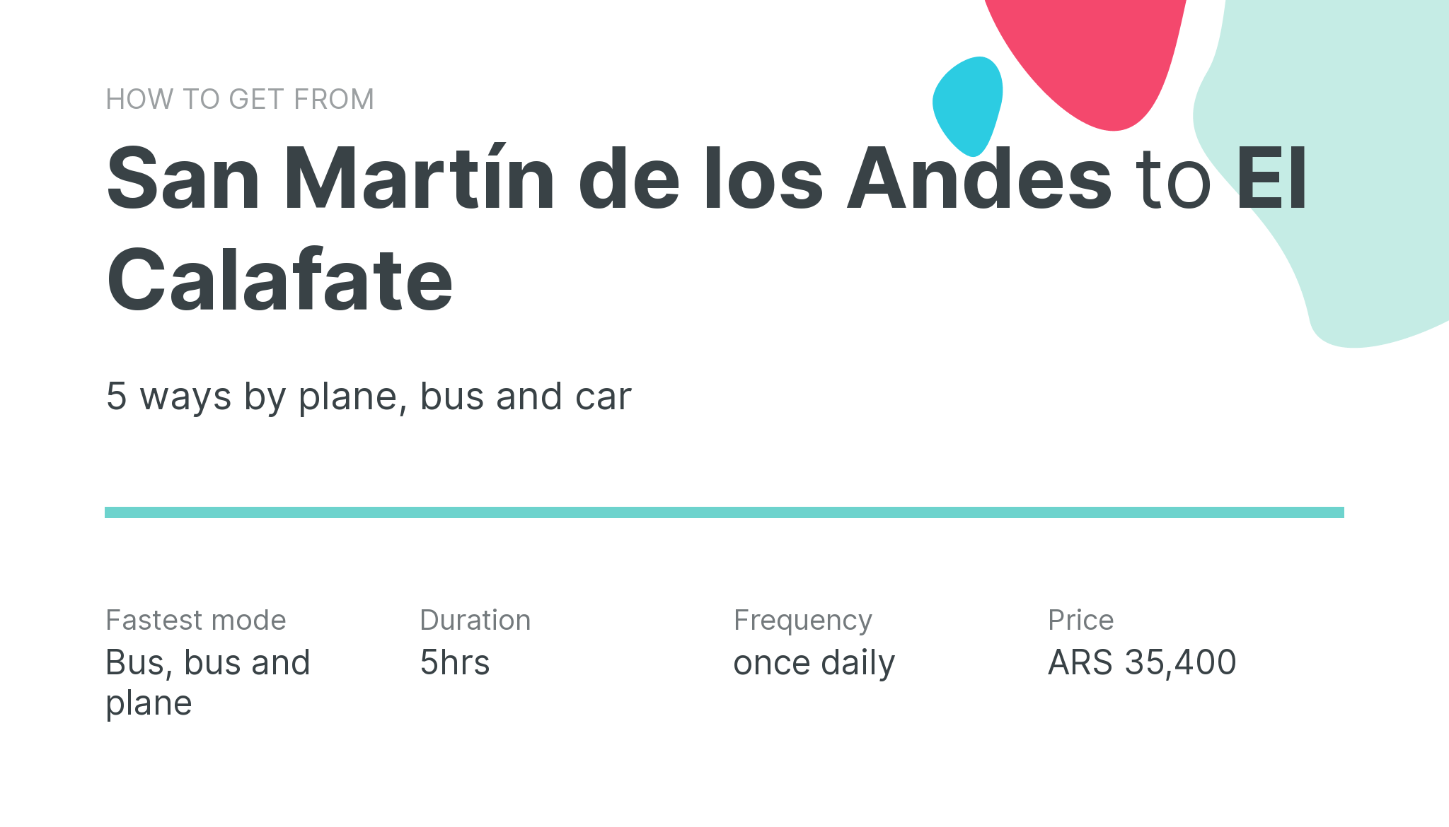 How do I get from San Martín de los Andes to El Calafate