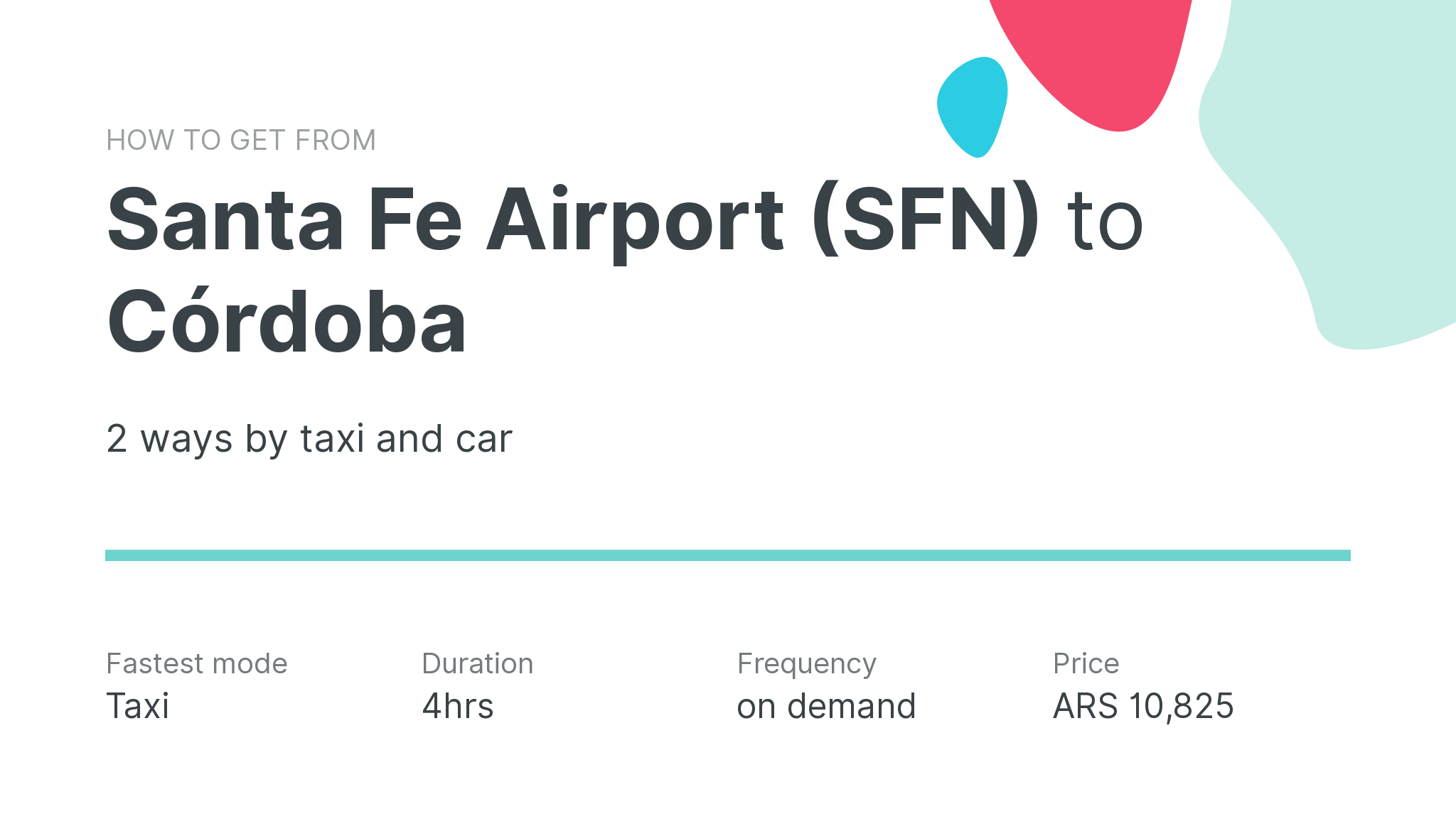 How do I get from Santa Fe Airport (SFN) to Córdoba
