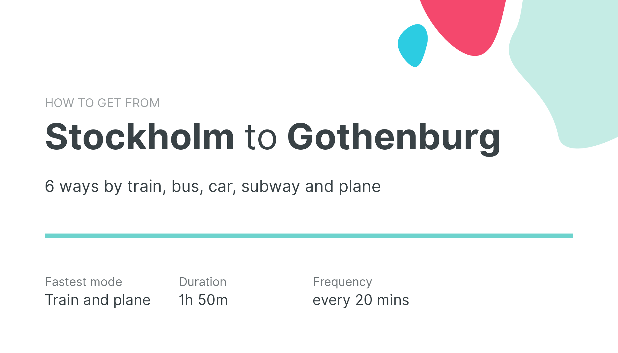 How do I get from Stockholm to Gothenburg