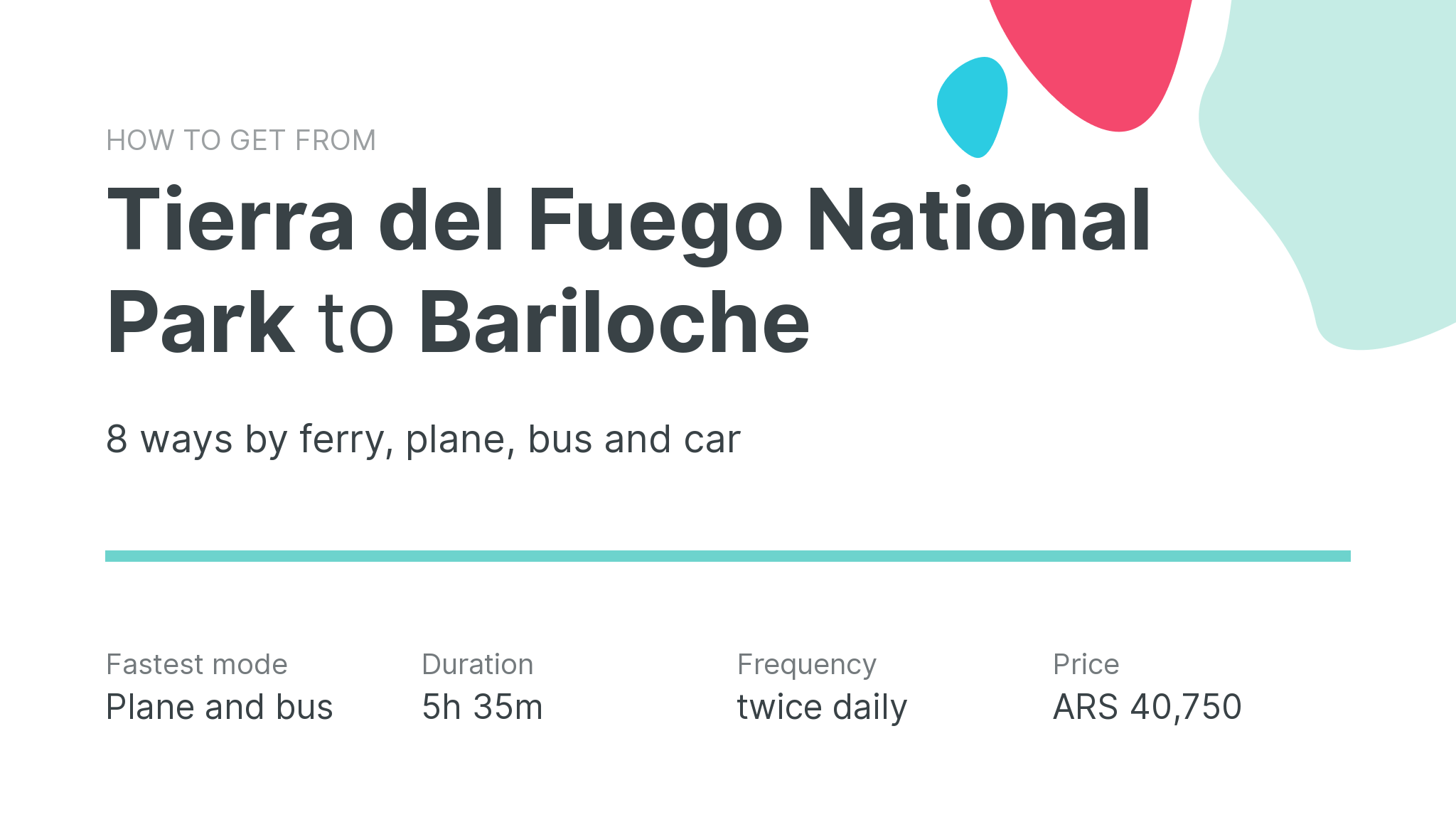 How do I get from Tierra del Fuego National Park to Bariloche