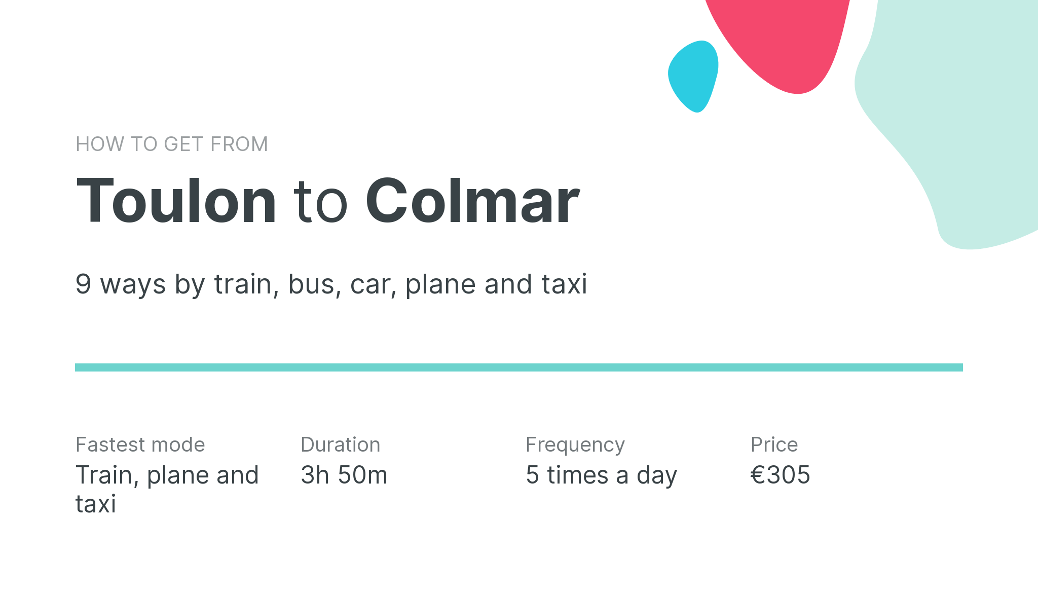 How do I get from Toulon to Colmar