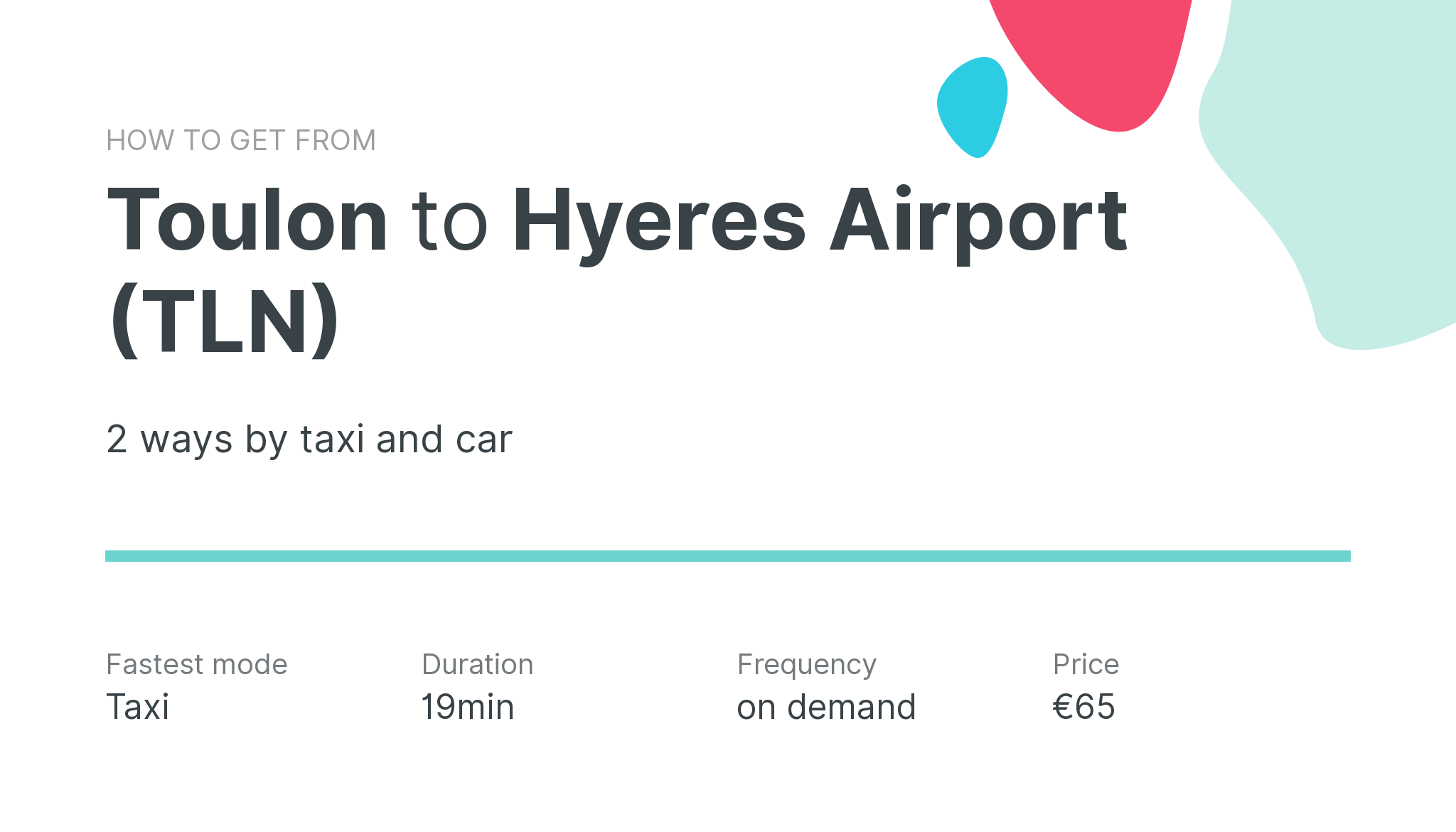 How do I get from Toulon to Hyeres Airport (TLN)